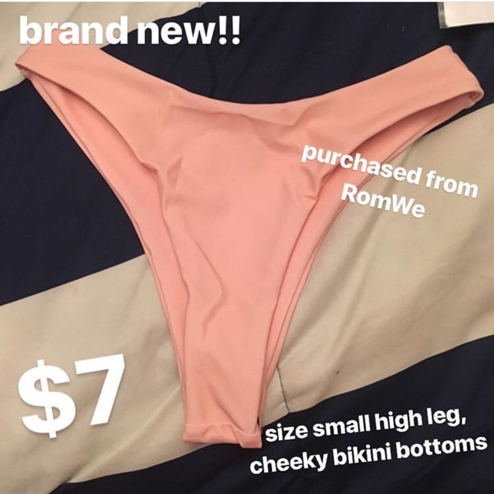 peach high leg bikini bottoms